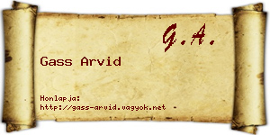Gass Arvid névjegykártya